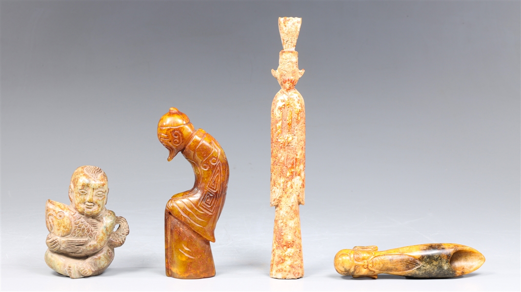 Group of four Chinese carved hardstone 303996
