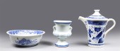 Group of three flow blue porcelain;