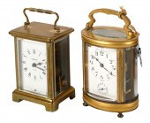 TWO FRENCH BRASS CARRIAGE CLOCKSTwo 303d3f