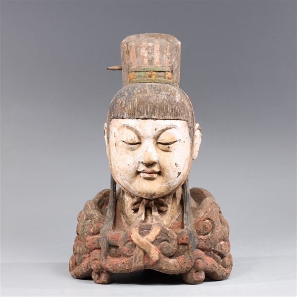 Chinese carved figural bust with 303f0f