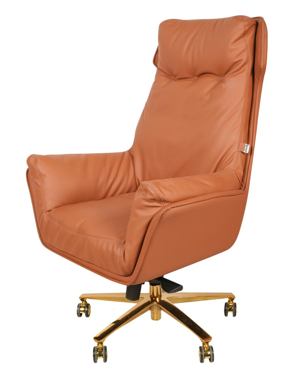 BROWN LEATHER SWIVEL OFFICE CHAIRBrown 303fb1