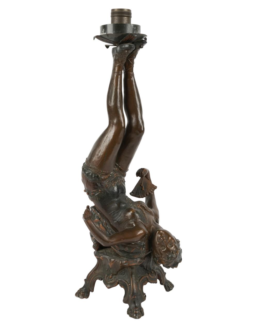 PATINATED SPELTER FIGURAL TABLE 30433d