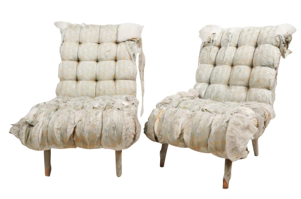 PAIR OF VINTAGE FORTUNY FABRIC UPHOLSTERED 3043f3