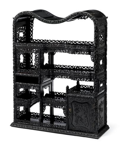 Chinese carved zitan display cabinet 4d3c4