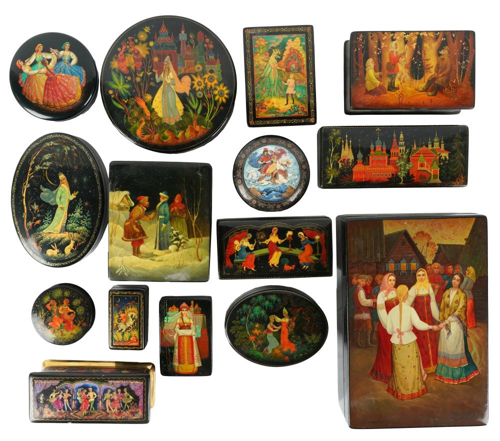 LARGE LOT OF RUSSIAN LACQUERED 3045f2
