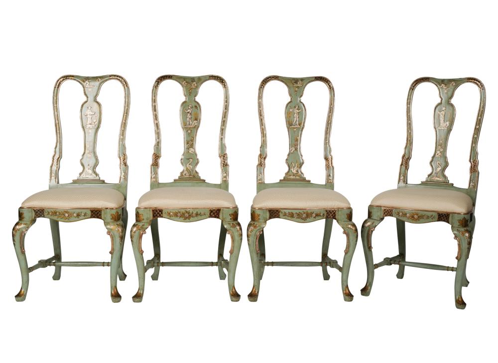 SET OF FOUR ROCOCO STYLE PAINTED 3045fb