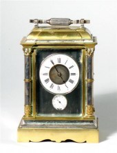 French silver and brass carriage alarm