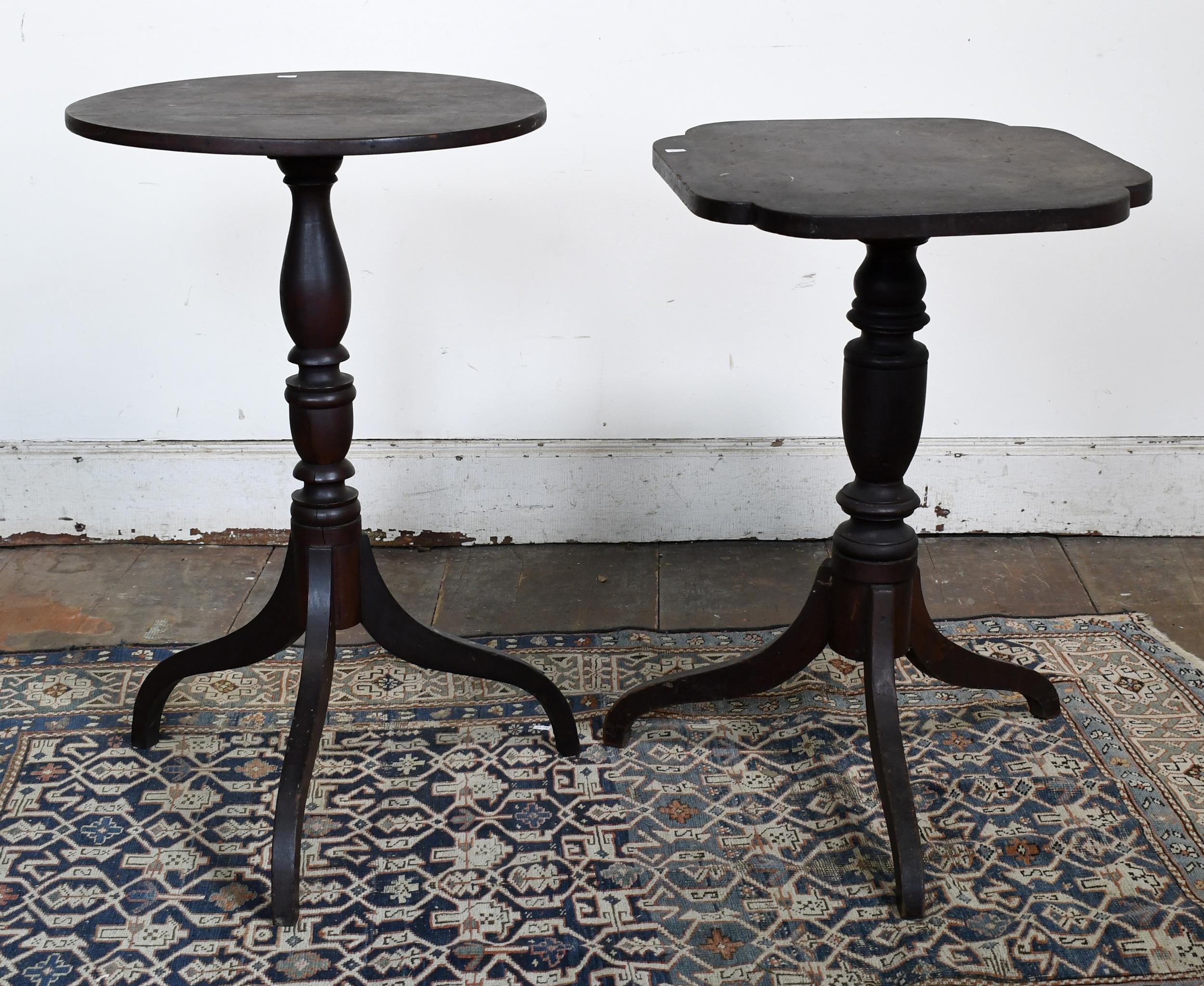 TWO 19TH C FEDERAL CANDLESTANDS  3074e5