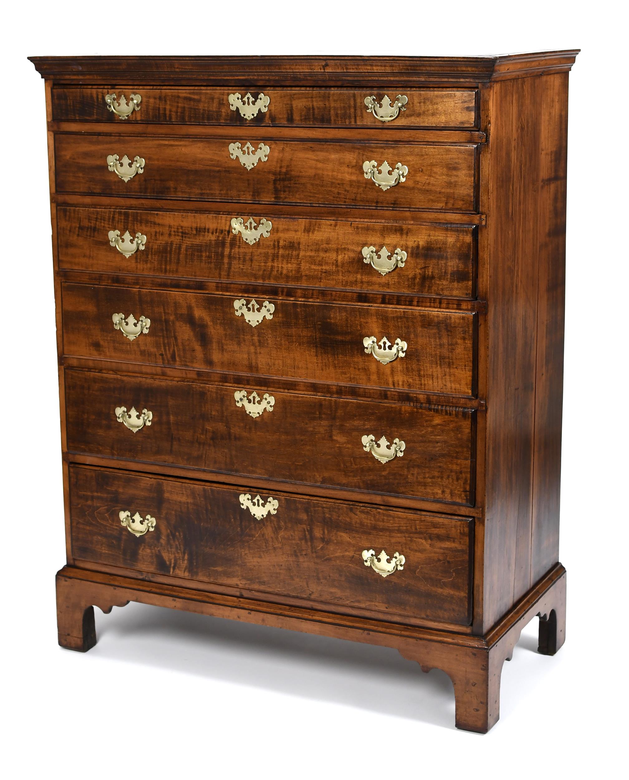 18TH C CHIPPENDALE TIGER MAPLE 307735