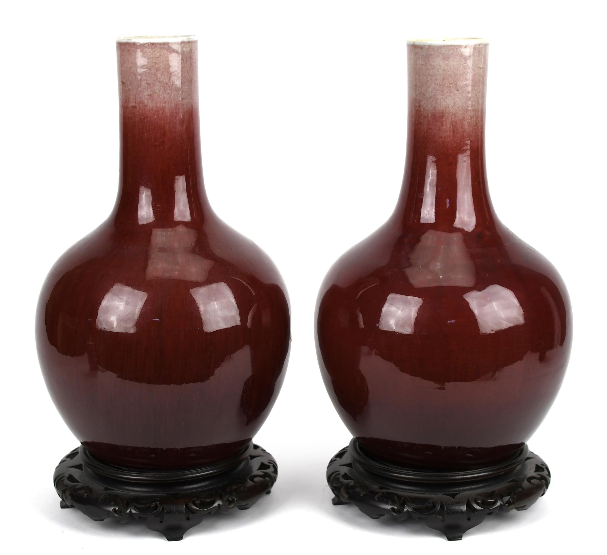 PAIR OF ANTIQUE CHINESE FLAMBE 30780d