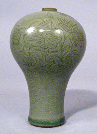 Korean celadon glazed and incised