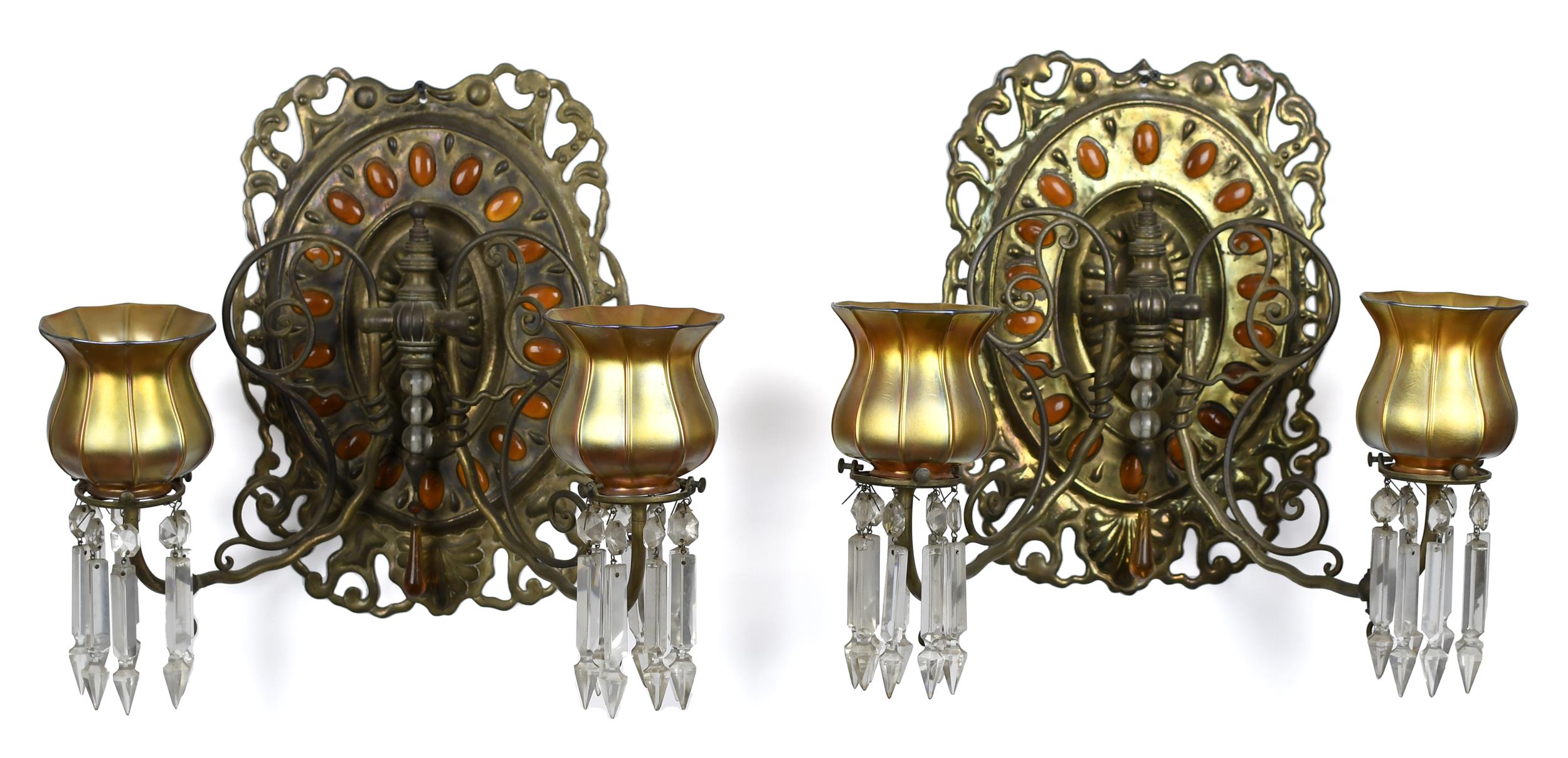PR OF JEWELED WALL SCONCES QUEZAL 307844