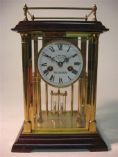French brass and glass mantle clock