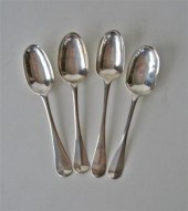 Four early silver tablespoons    mid