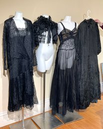 1920s black lace and gauze flapper 306849