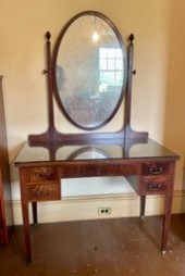 Ca. 1920s mahogany five drawer desk