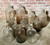 Collection of glass storage bottles