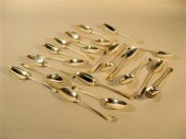 Group of George II sterling silver tablespoons
