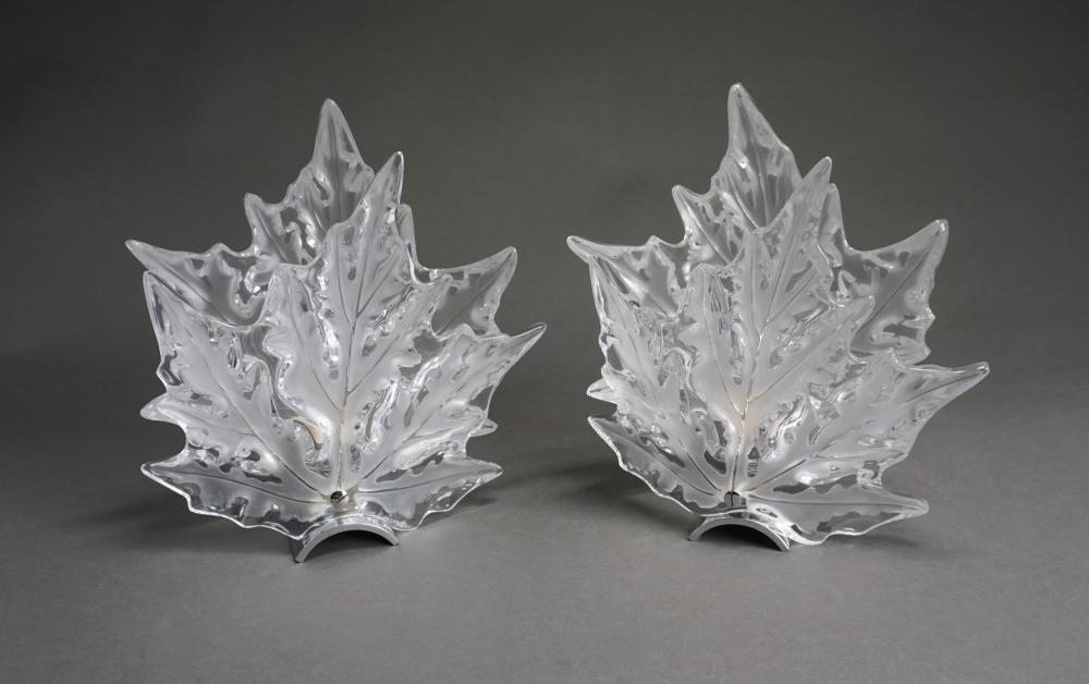 PAIR OF LALIQUE FROSTED AND MOLDED 3096db