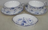 TWO WEDGWOOD BLUE PLUM FLORAL DECORATED