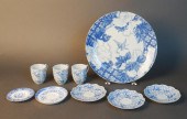 GROUP OF BLUE AND WHITE DECORATED CERAMICS,