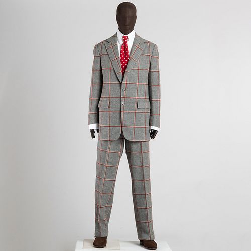 MORTY SILLS GREY AND RED WOOL CHECK 3098b5