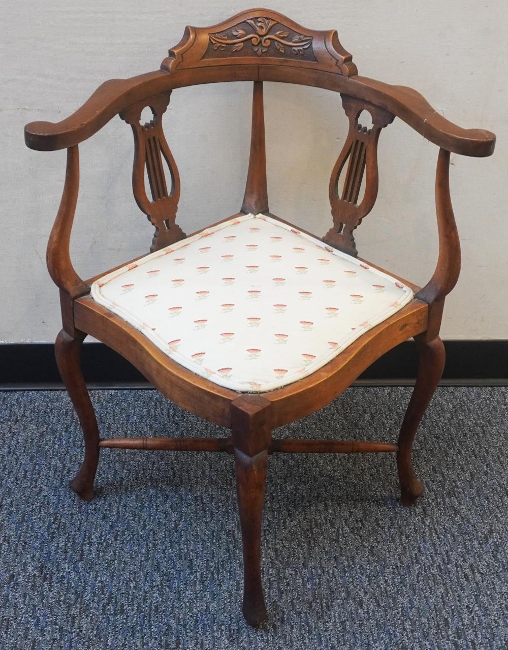 VICTORIAN CARVED FRUITWOOD UPHOLSTERED 309bf0