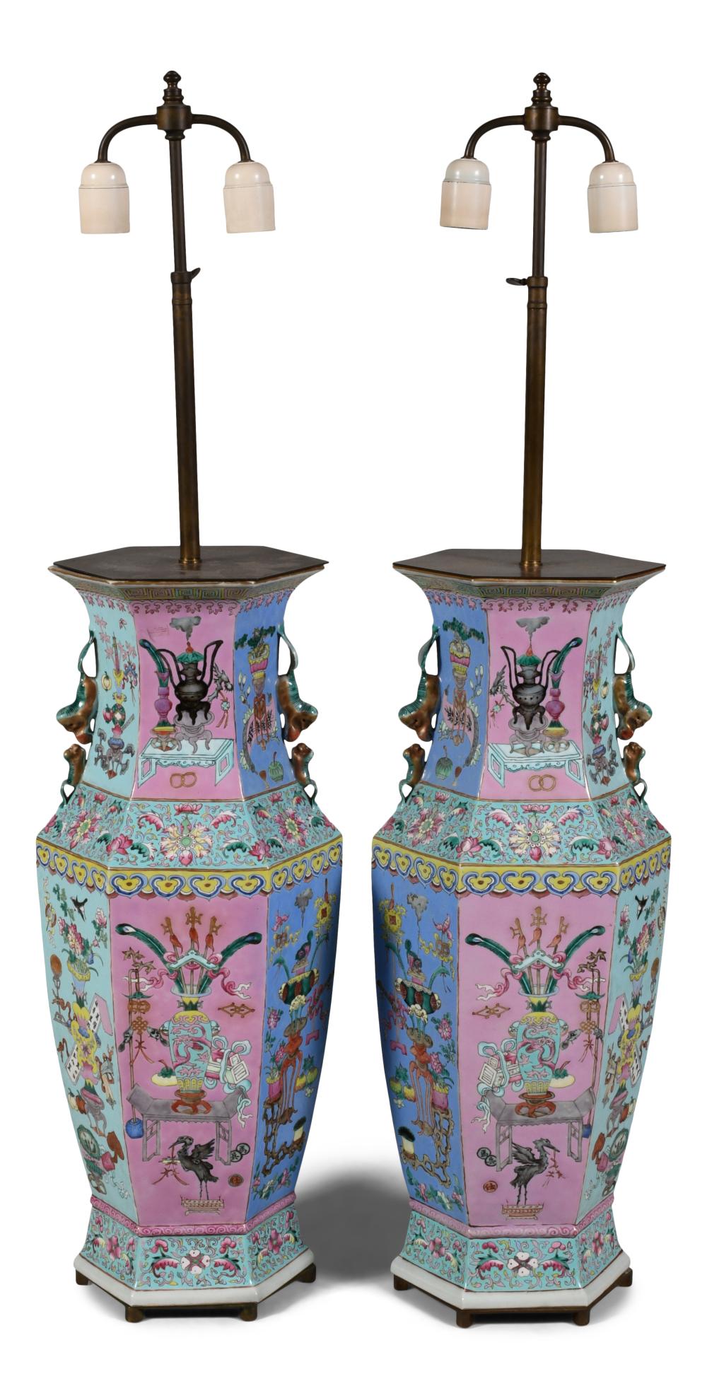 PAIR OF CHINESE FAMILLE ROSE VASES 309f66