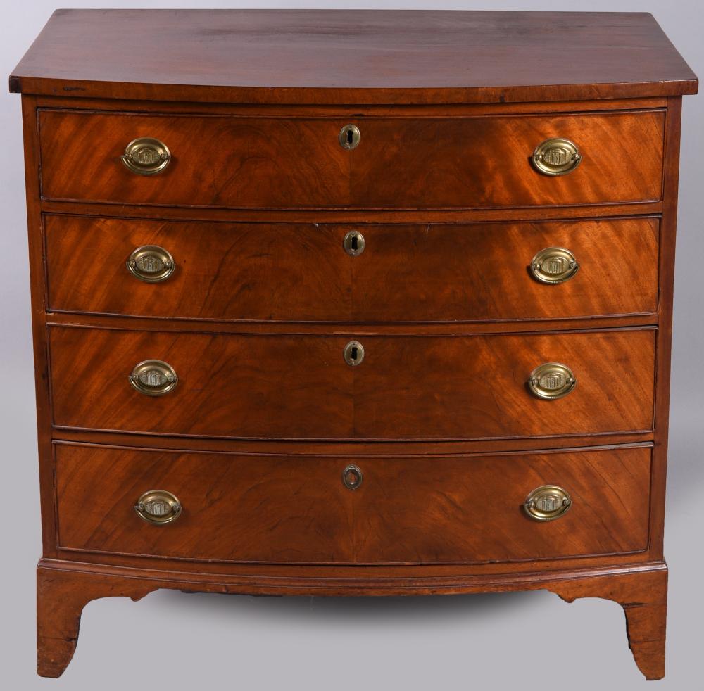 FEDERAL MAHOGANY BOWFRONT CHEST 309fbb