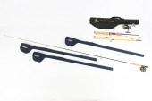 4 TRAVEL FISHING RODS WITH REELS  30a087