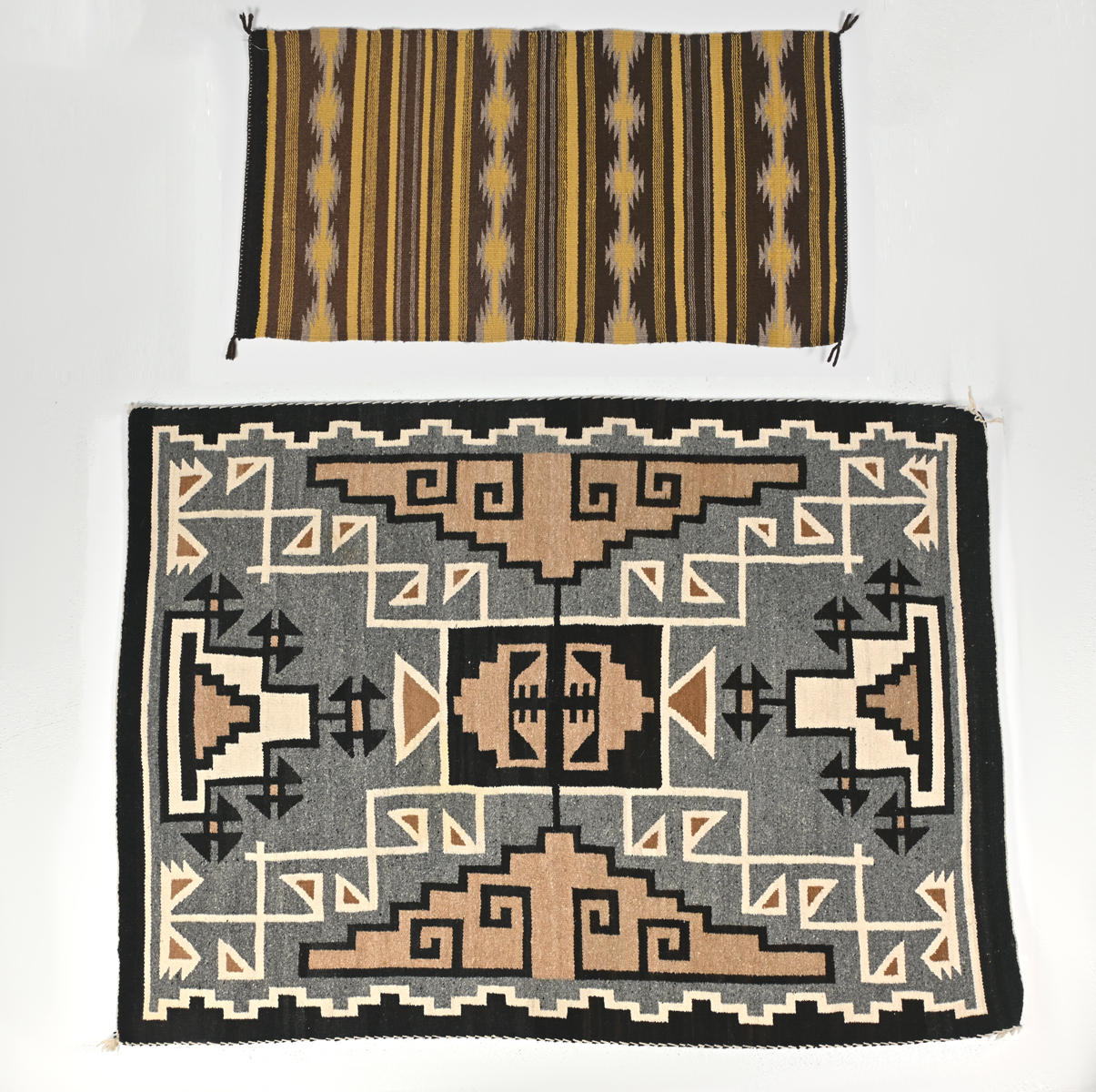 2 NAVAJO INDIAN RUGS Two woven 30a14b