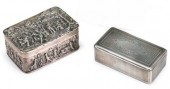 Two German silver snuff boxes    18th/19th