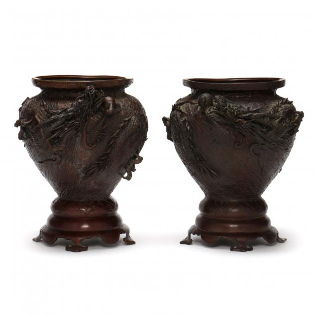 A PAIR OF JAPANESE BRONZE DRAGON 30a71a
