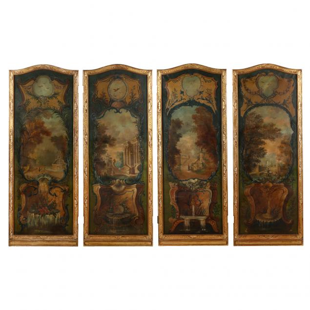 VINTAGE ITALIAN PAINTED FOUR PANEL 30a800