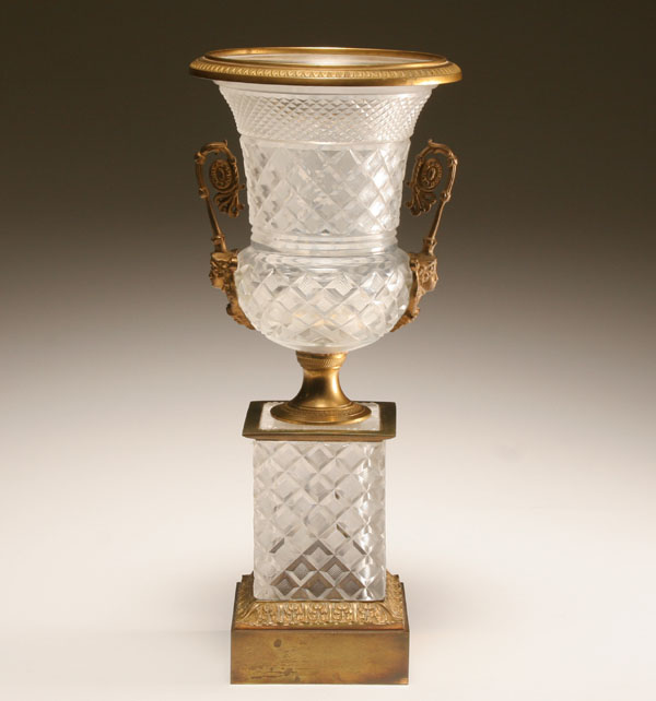 Austrian urn form glass vase with 4ddfa