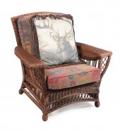 Henry Link wicker armchair, decorative