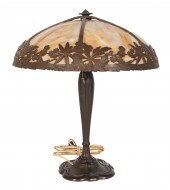 Bradley & Hubbard slag glass table lamp,