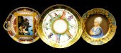 THREE HAND PAINTED CABINET PLATES  309370