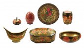 ASIAN SEVEN INDIAN LACQUER PIECES  309397