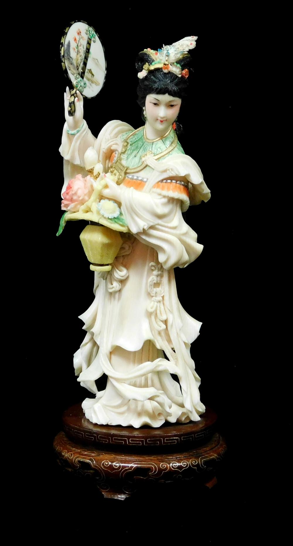 ASIAN CARVED IVORY FIGURE OF EMPRESS  3093a2