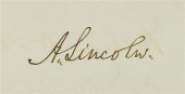 1 vol.  (Abraham Lincoln.) Autograph