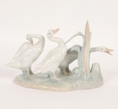 Lladro porcelain geese group figurine,