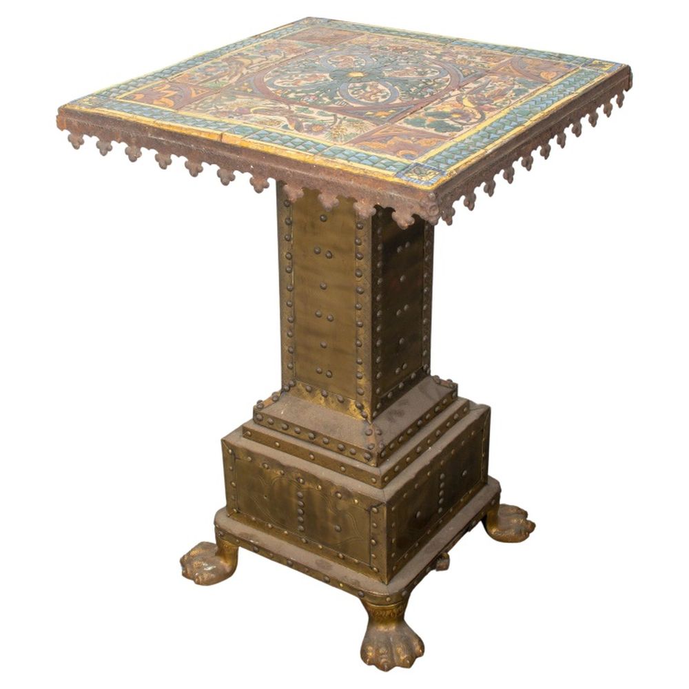 GOTHIC REVIVAL FAIENCE TOP TABLE 30c638