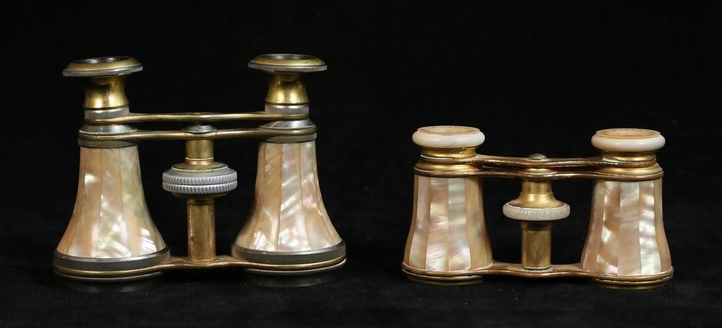 2 PAIRS MOTHER OF PEARL OPERA GLASSES2 30c672