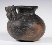 PERUVIAN VESSEL WITH OWL SPOUT Pre-Columbian