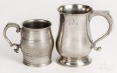 TWO ENGLISH PEWTER MUGS, 18TH/19TH C.Two