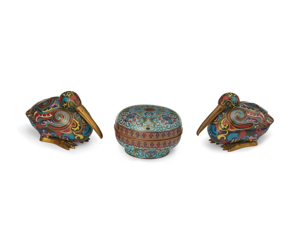 A GROUP OF CHINESE COVERED CLOISONN  30b0e7