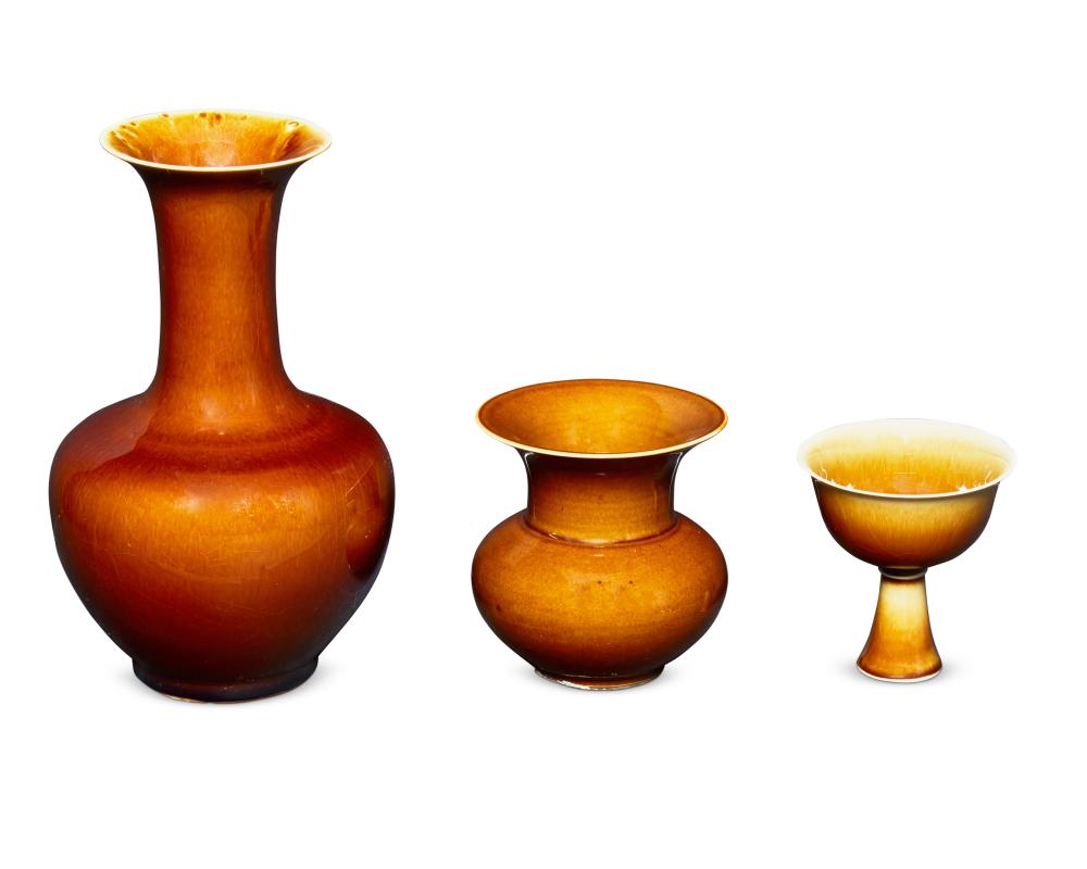 A GROUP OF CHINESE BROWN GLAZED 30b1be
