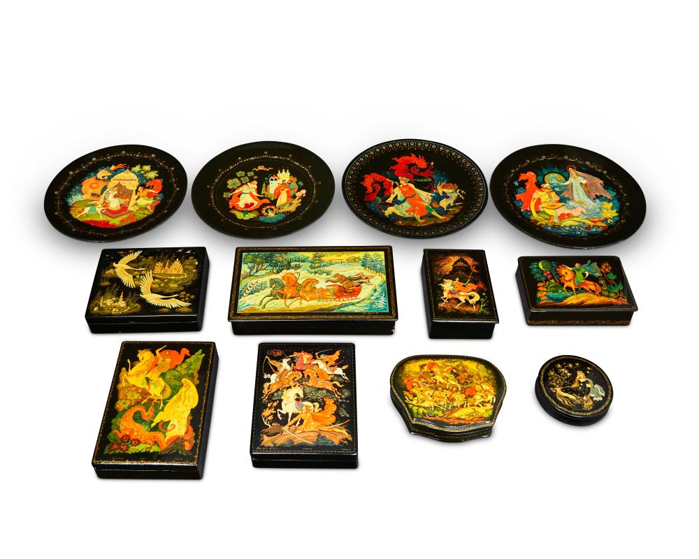 A GROUP OF RUSSIAN PALEKH LACQUERWARE 30b1d1