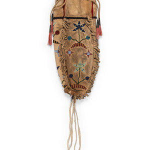 Santee Sioux Beaded Hide Drawstring 30b330